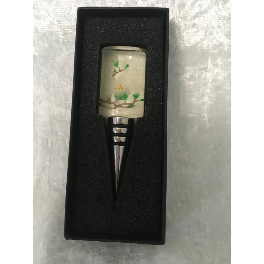 Ashley Nicole Designs Hand Crafted Bottle‎ / Wine Stopper With Floral Design